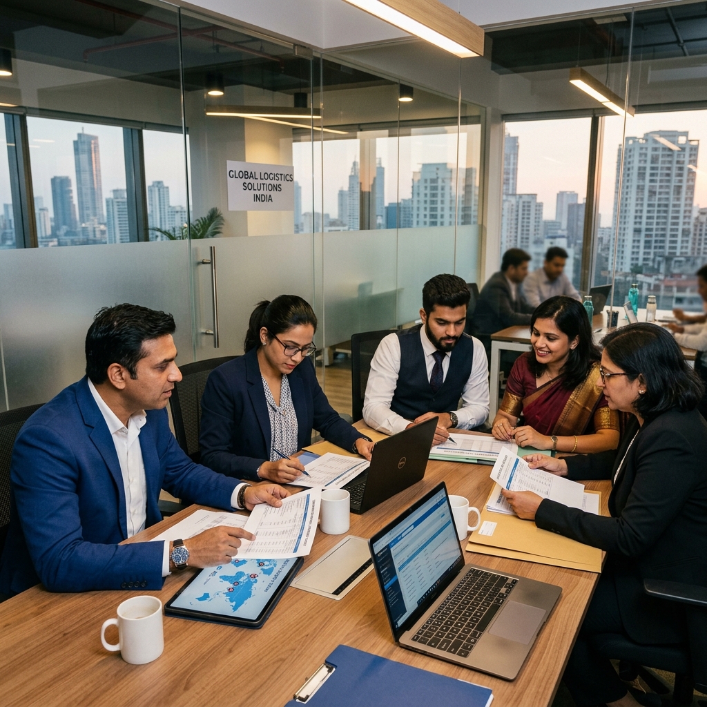 AN Global Logistics professional team in modern office